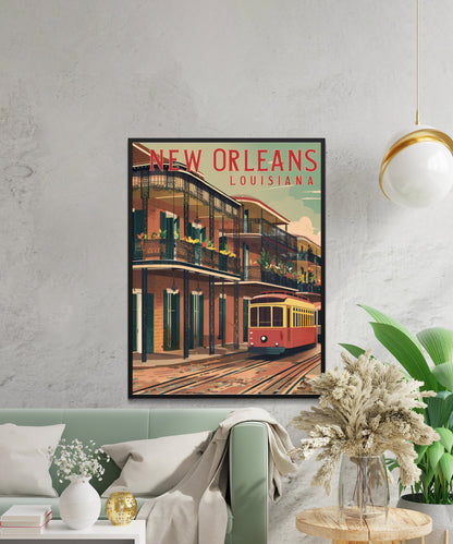 New Orleans Vintage Travel Poster