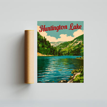 Huntington Lake Vintage Travel Poster