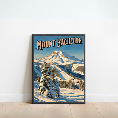 Mount Bachelor Vintage Travel Poster