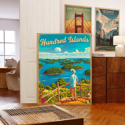 Hundred Islands Vintage Travel Poster