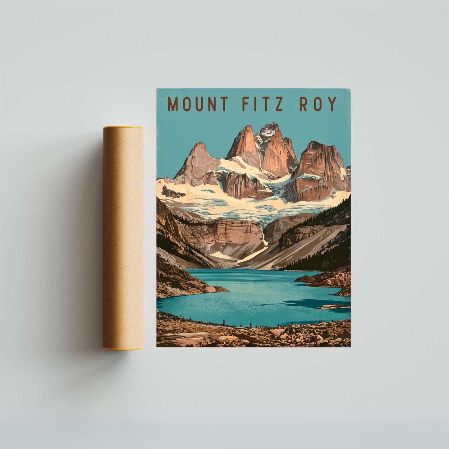 Mount Fitz Roy Vintage Travel Poster