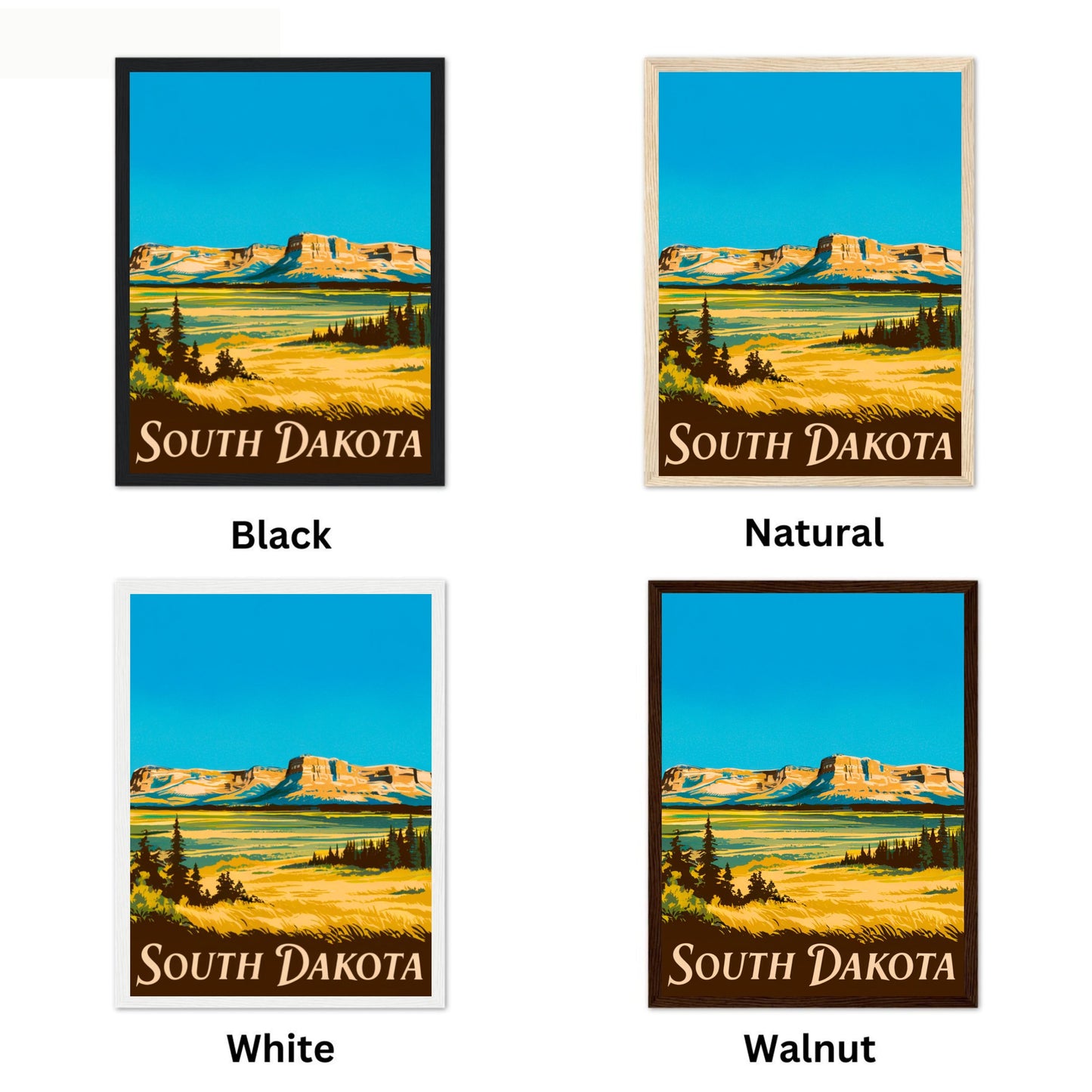 South Dakota Vintage Travel Poster - Natural Wonder