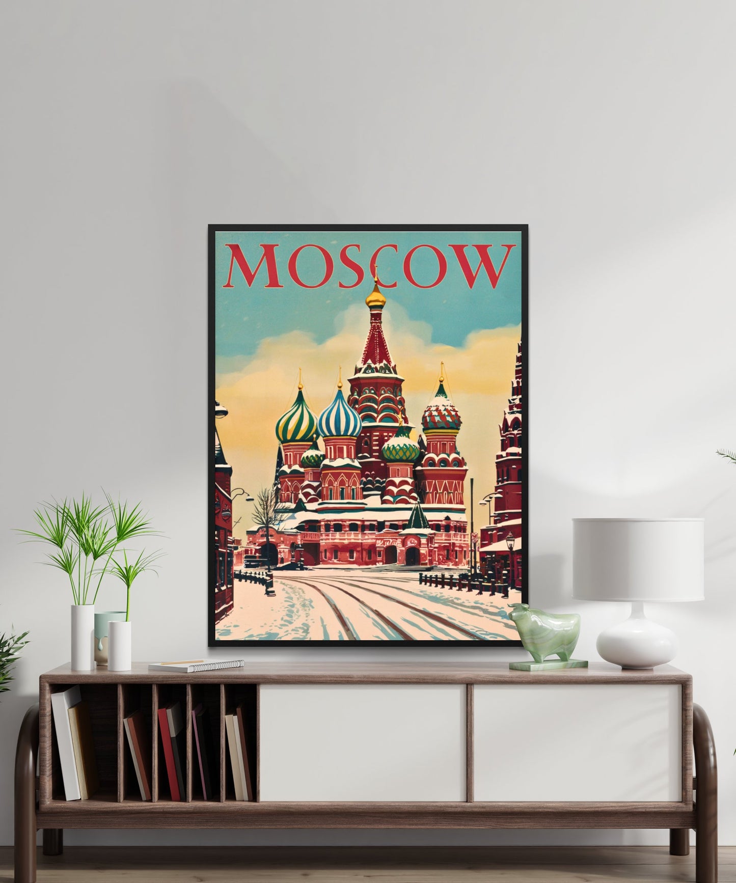 Moscow Vintage Travel Poster - Red Square and Beyond