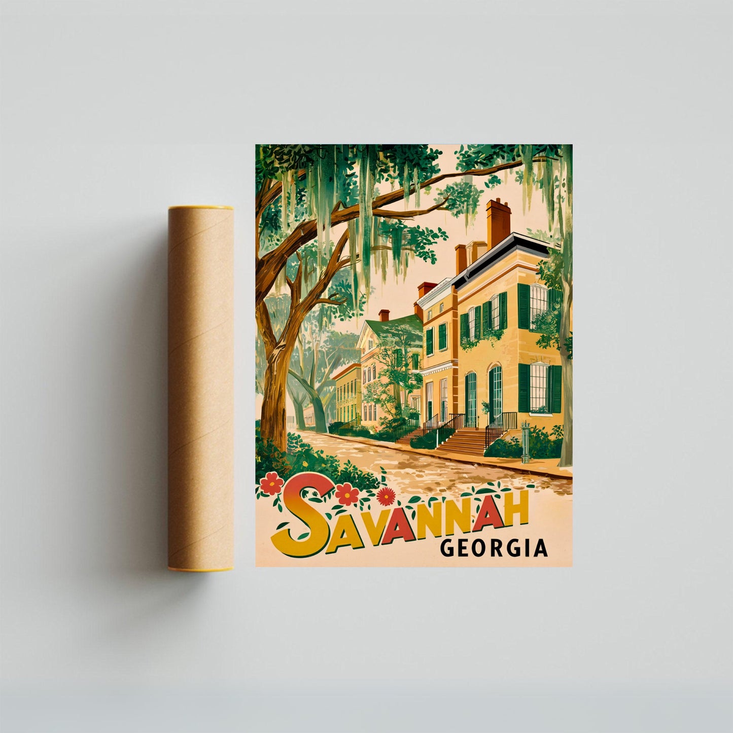 Savannah Vintage Travel Poster