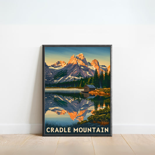 Cradle Mountains Vintage Travel Poster