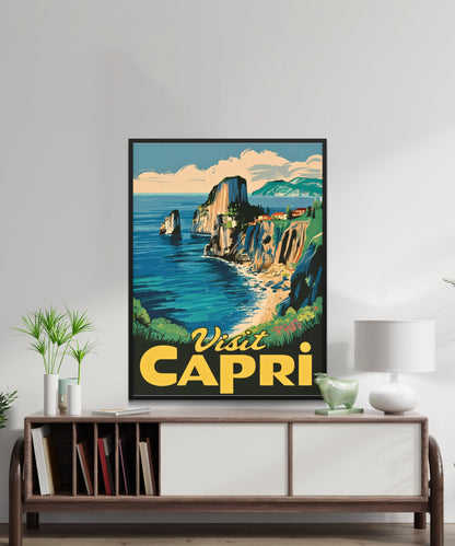 Capri Vintage Travel Poster - Island of Enchantment