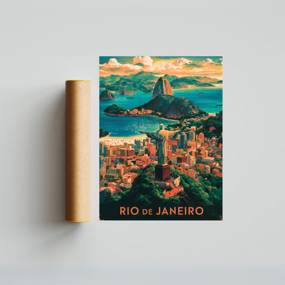 Rio De Janeiro Vintage Travel Poster