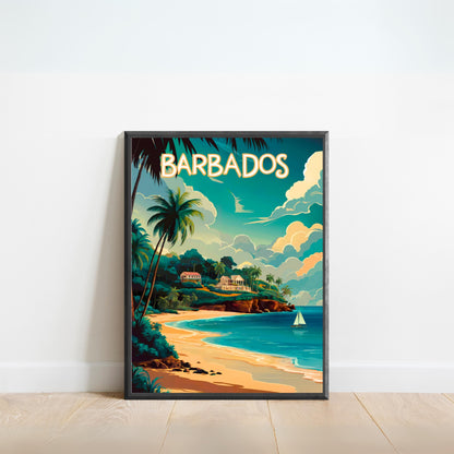 Barbados Vintage Travel Poster