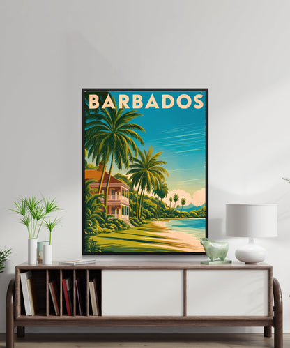 Barbados Vintage Travel Poster - Caribbean Gem