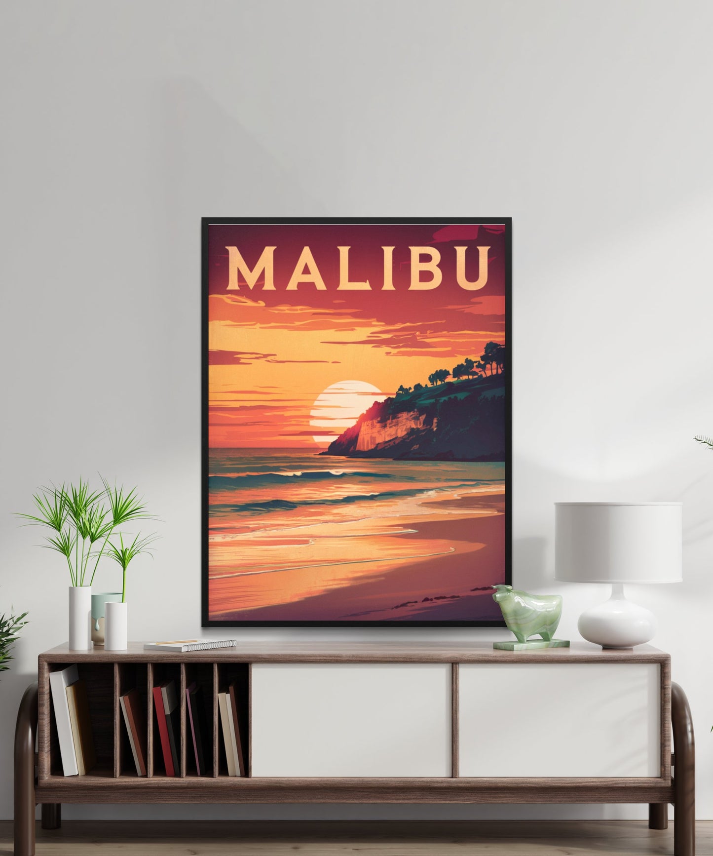 Malibu Vintage Travel Poster