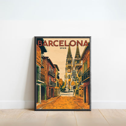 Barcelona Vintage Travel Poster  - City of Art and Culture