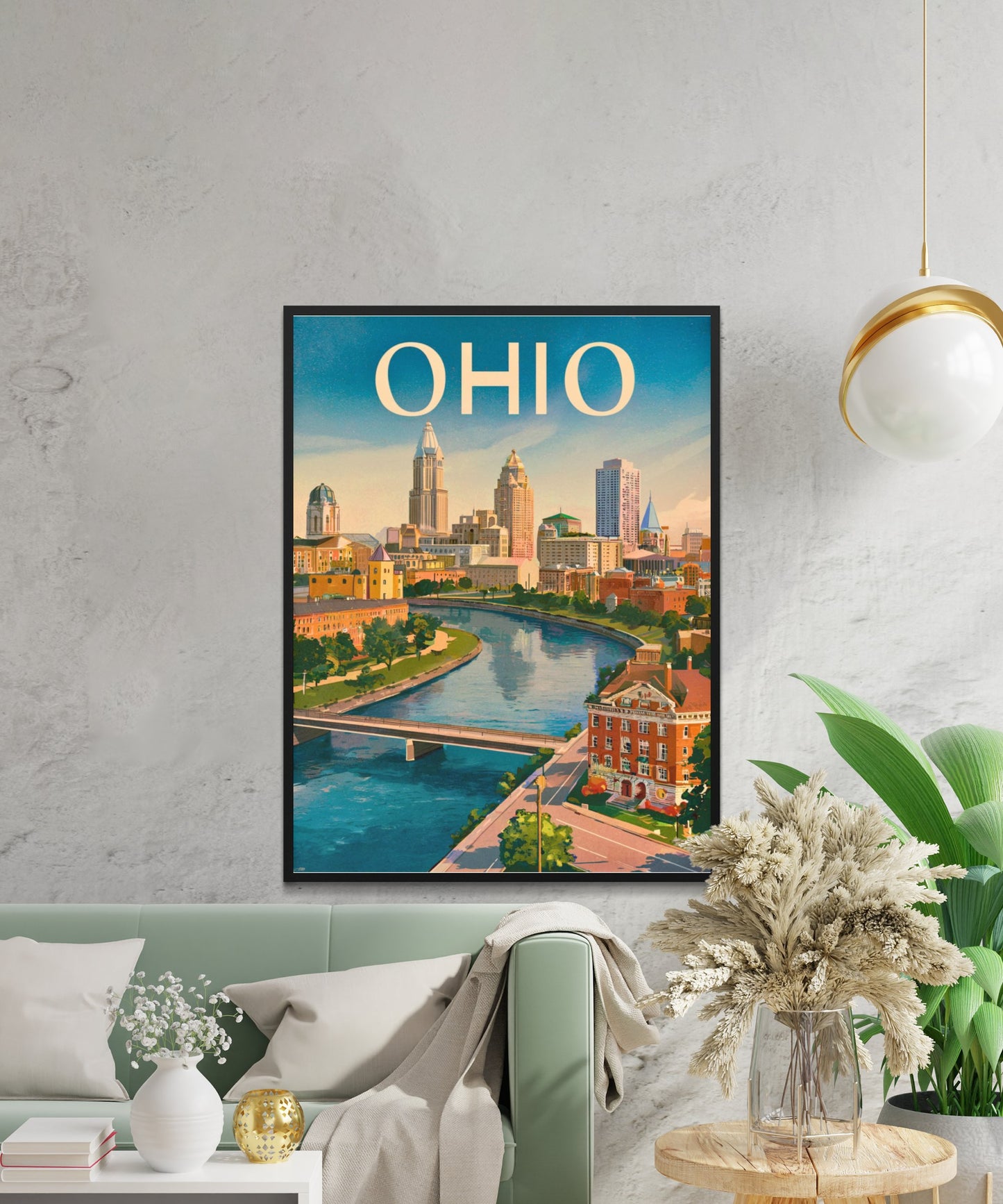 Ohio Vintage Travel Poster