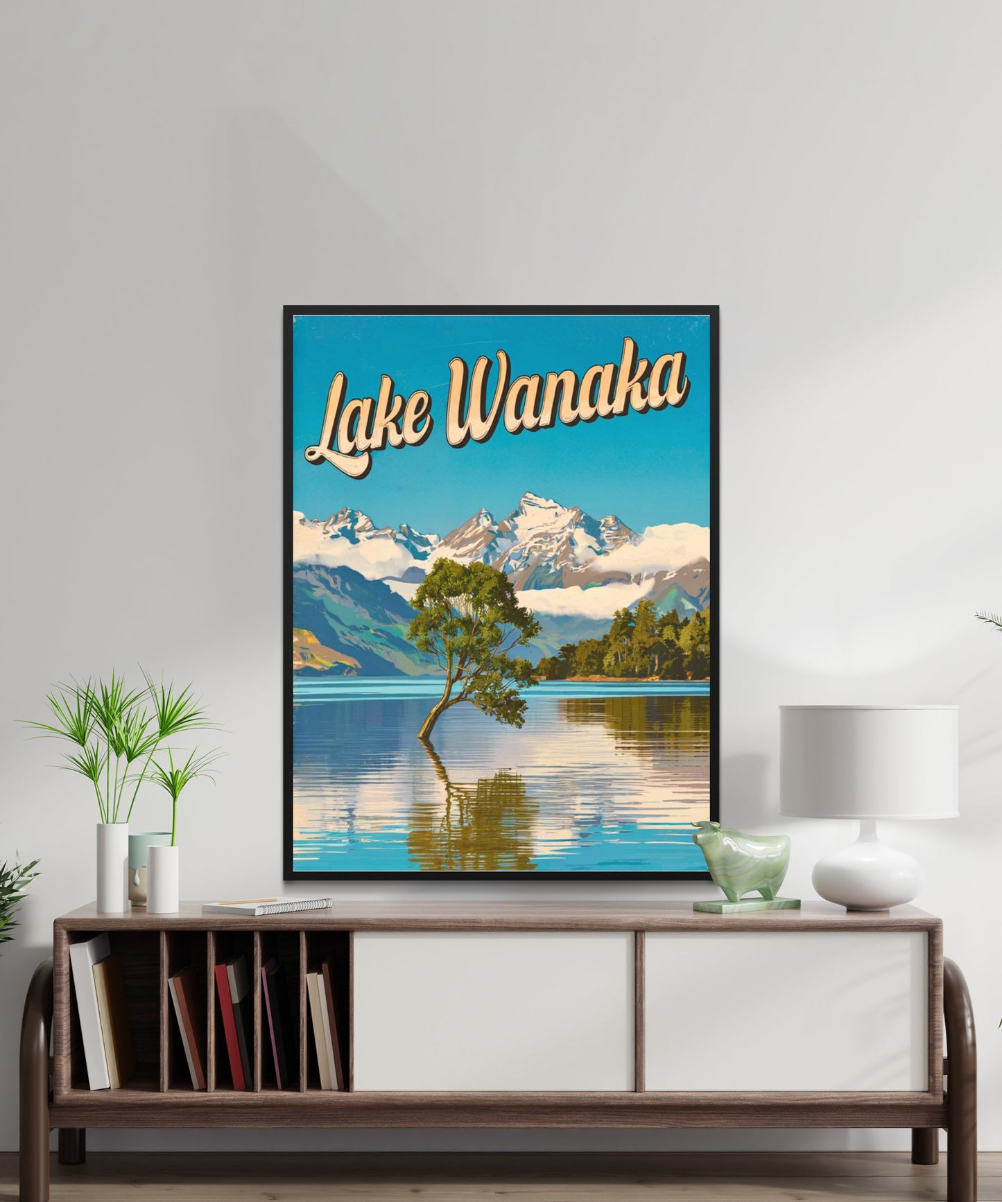 Lake Wanaka Vintage Travel Poster - New Zealand’s Serene Alpine Retreat