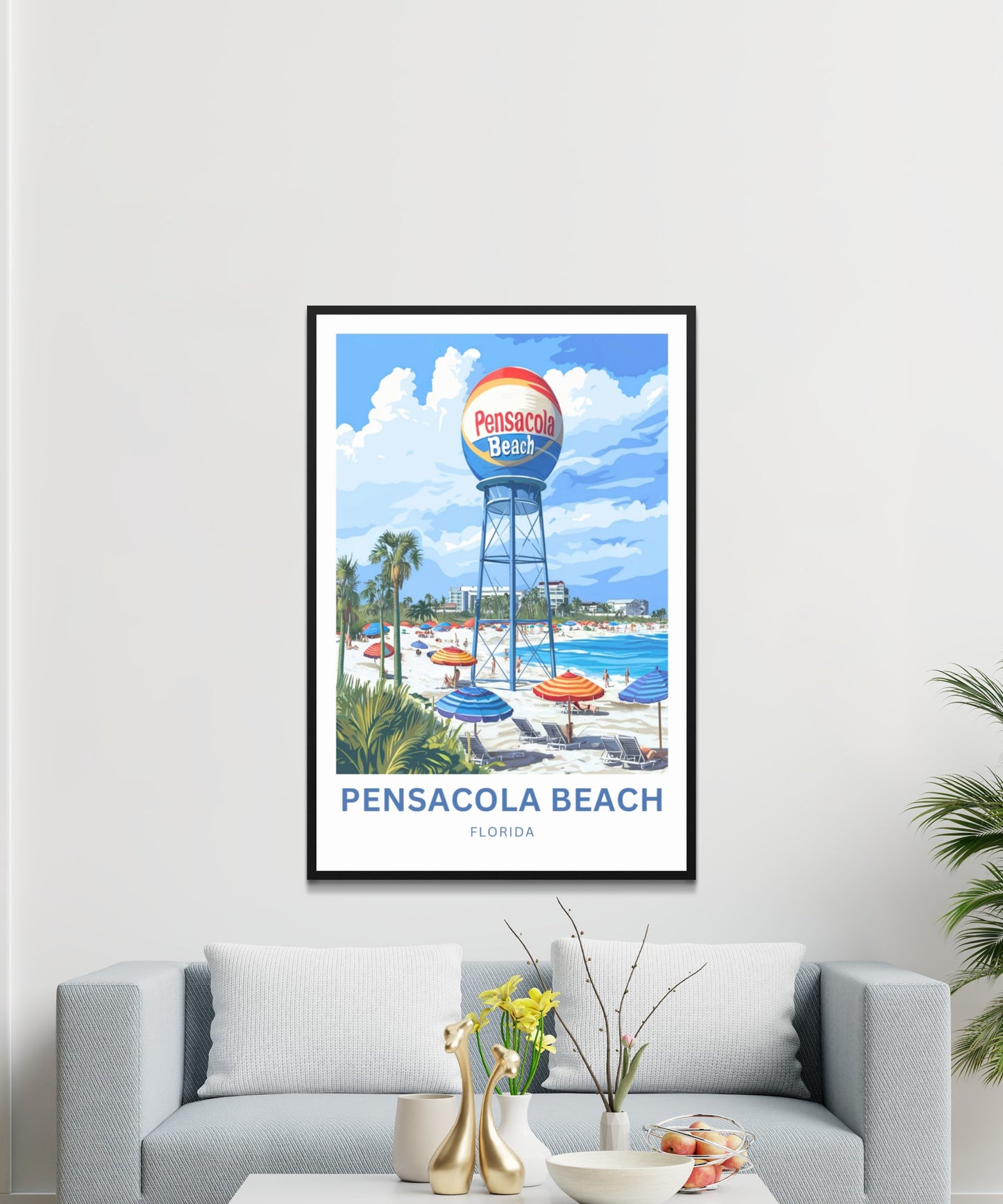 Pensacola Travel Print - Crowded Place