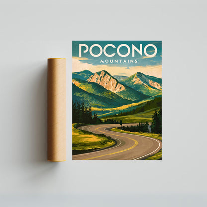 Pocono Mountains Vintage Travel Poster - Adventure Retreat