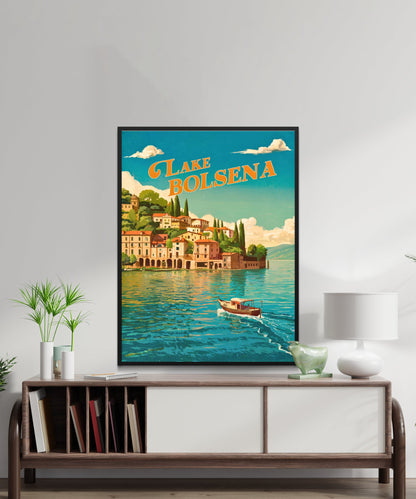 Lake Bolsena Vintage Travel Poster