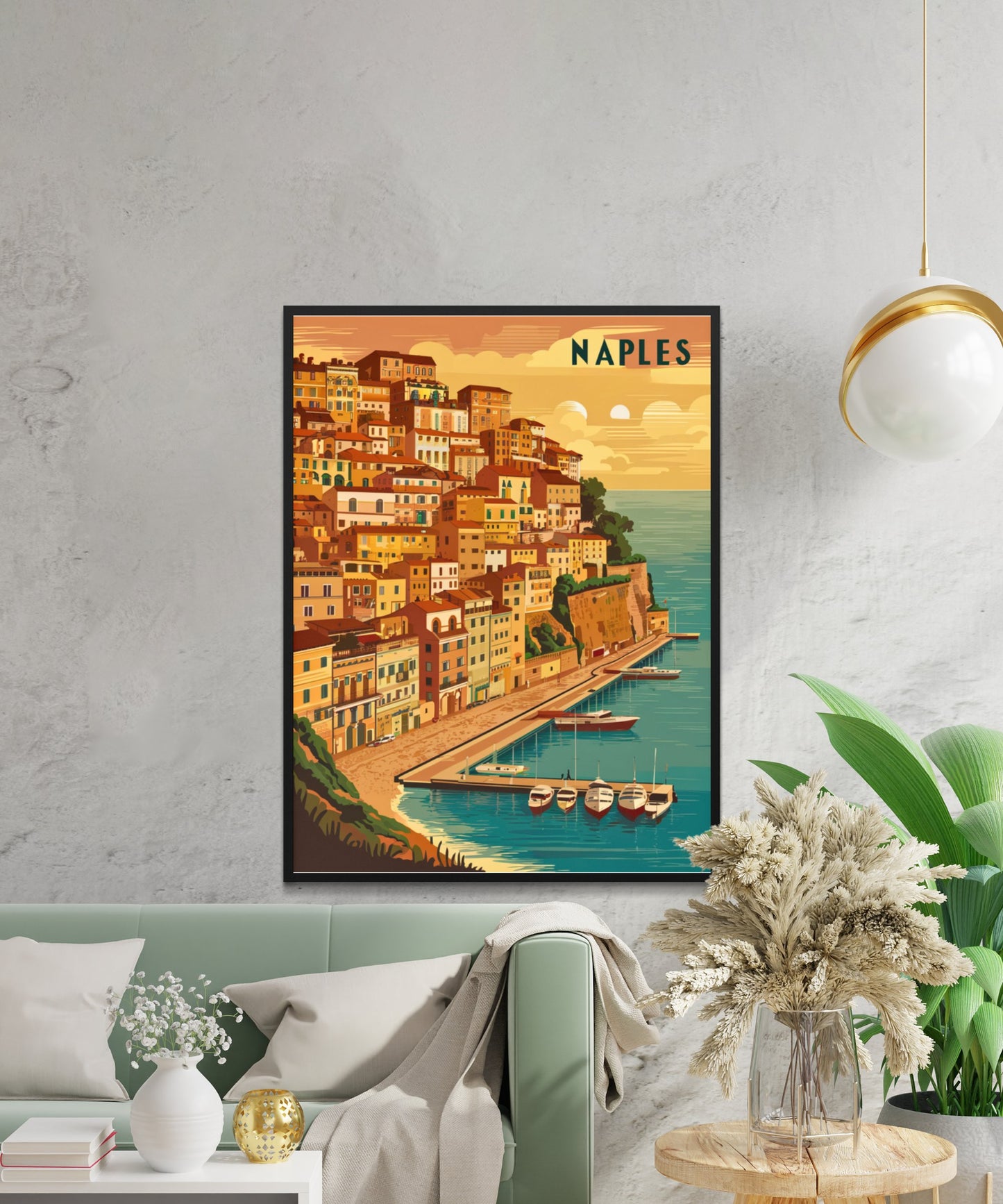 Naples Vintage Travel Poster - Bay of Naples Beauty