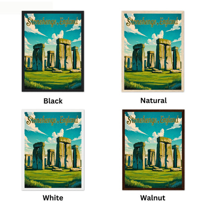 Stonehenge Vintage Travel Poster - England's Prehistoric Marvel