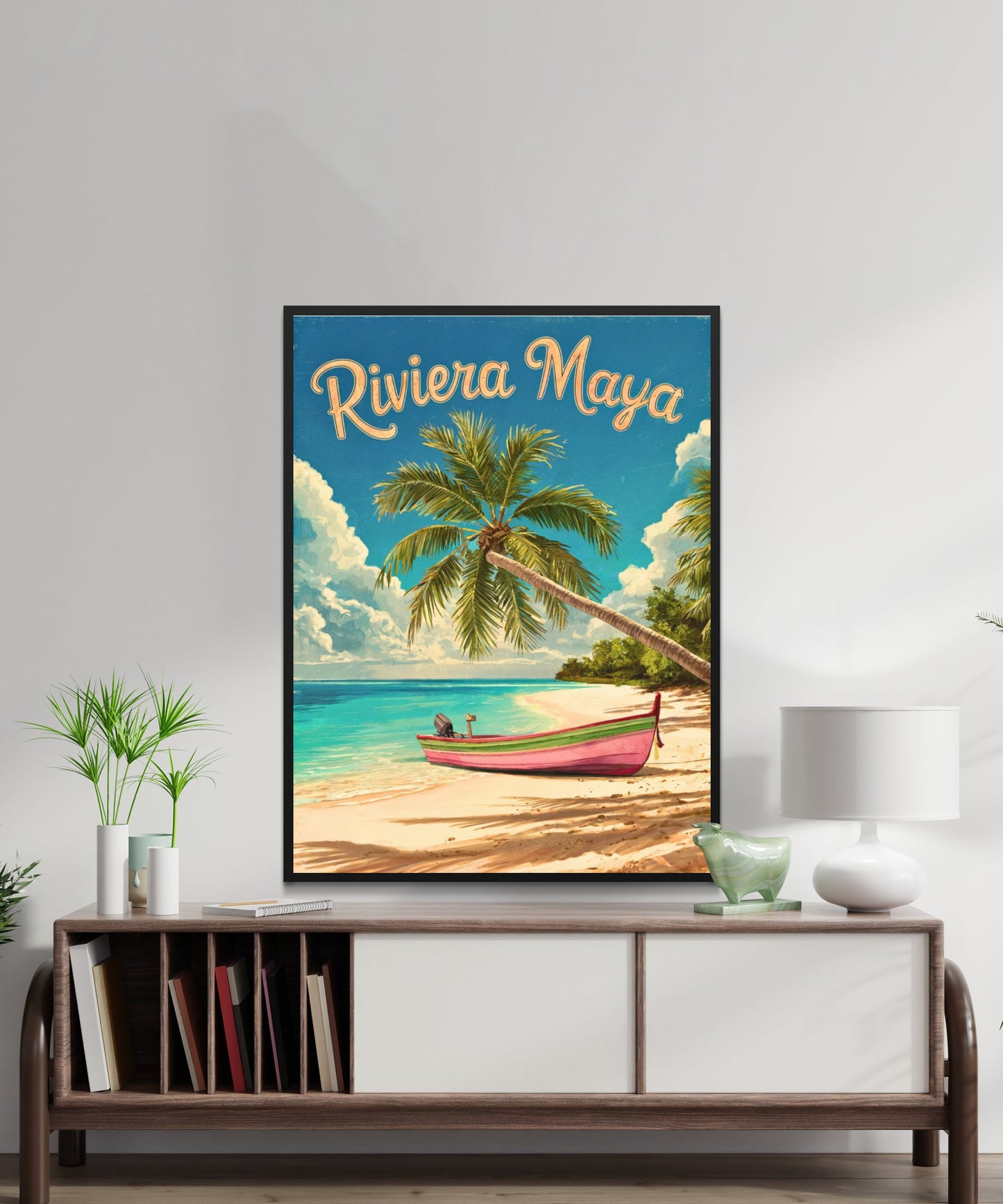 Riviera Maya Vintage Travel Poster - Mexico Paradise Island