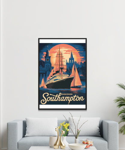 Southampton Vintage Travel Poster - Coastal Gateway