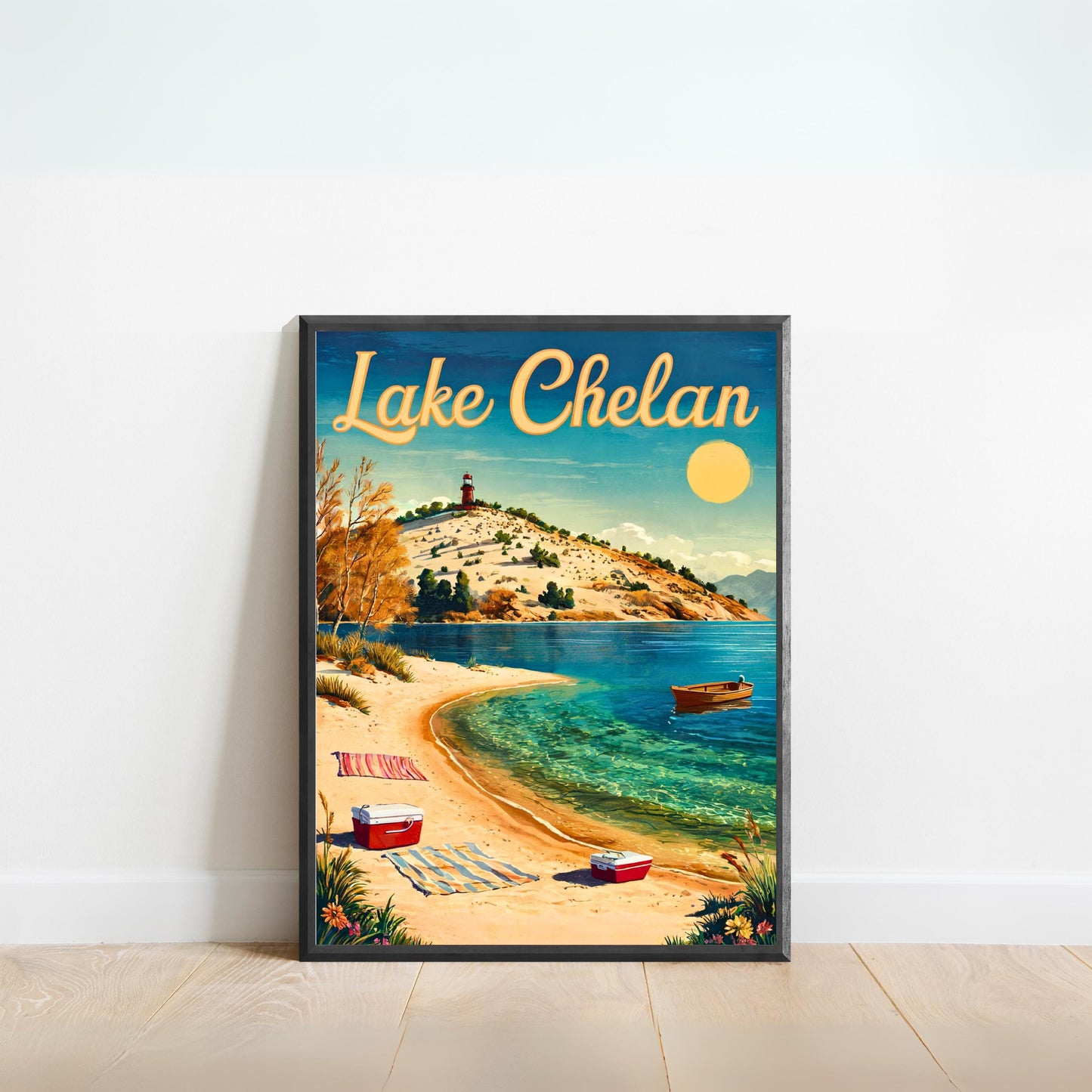 Lake Chelan Vintage Travel Poster