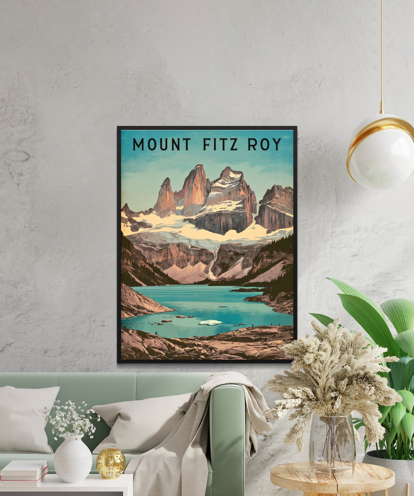 Mount Fitz Roy Vintage Travel Poster - Patagonian Majesty