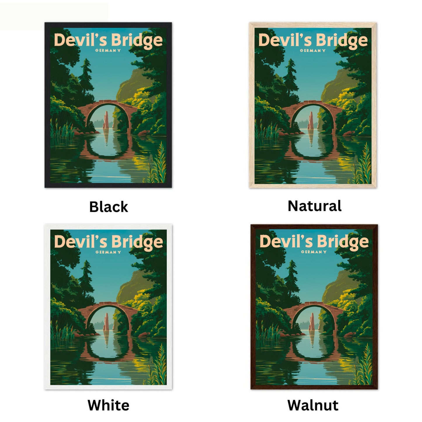 Devils Bridge Vintage Travel Poster