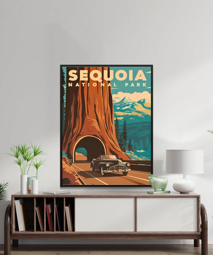 Sequoia National Park Vintage Travel Poster