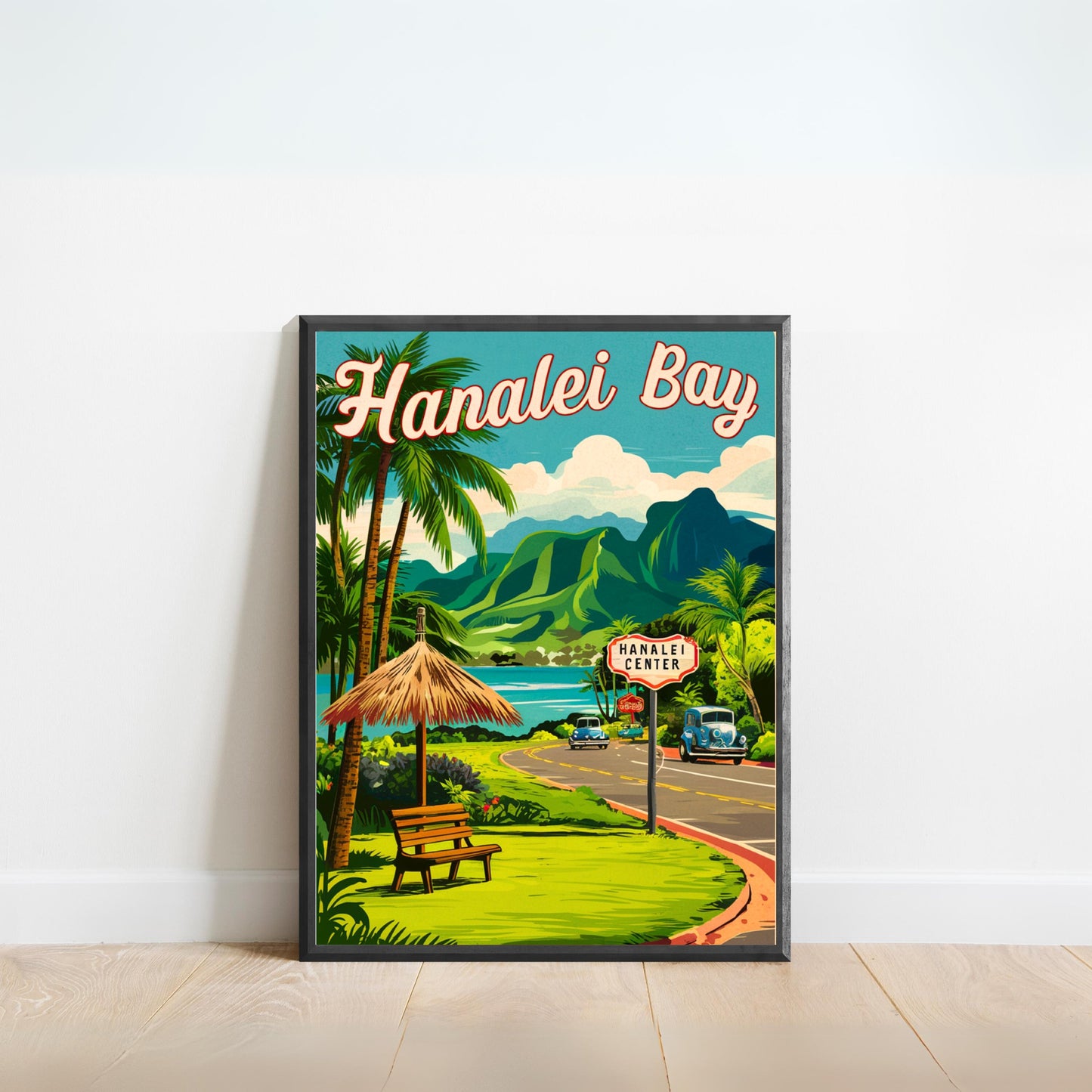 Hanalei Bay Vintage Travel Poster