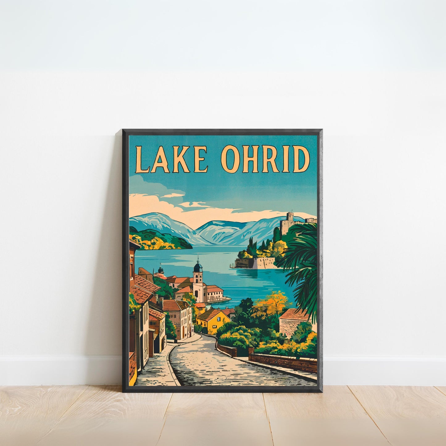 Lake Ohrid Vintage Travel Poster  - Jewel of the Macedonian Highlands