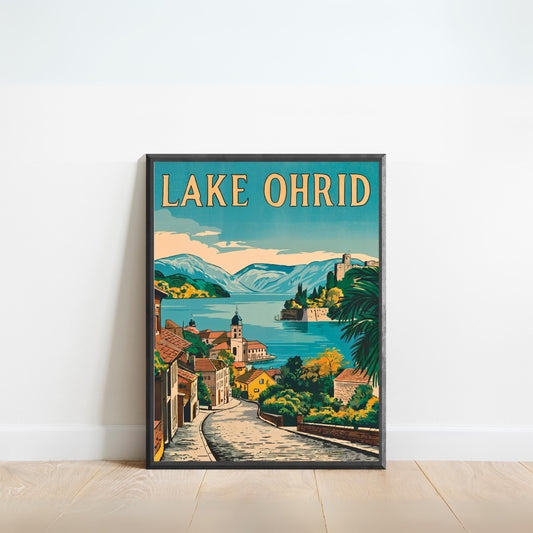 Lake Ohrid Vintage Travel Poster  - Jewel of the Macedonian Highlands