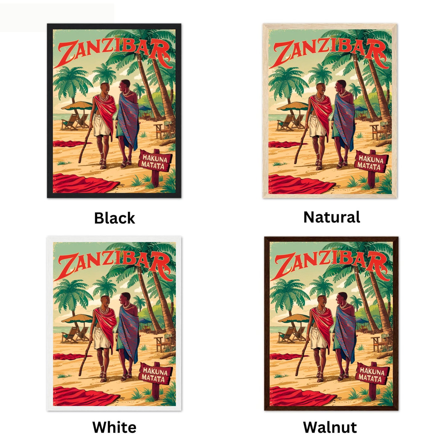 Zanzibar Vintage Travel Poster