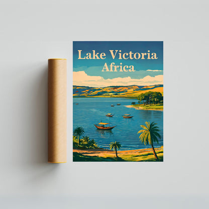 Lake Victoria Vintage Travel Poster