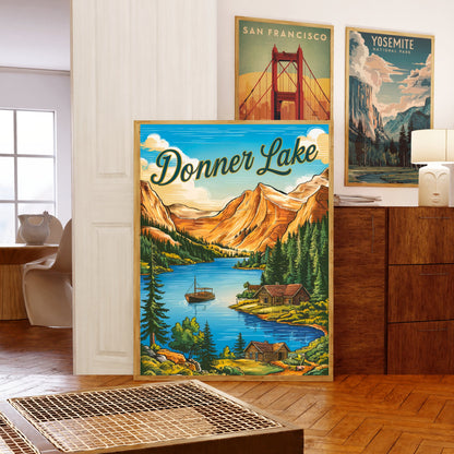 Donner Lake  Vintage Travel Poster