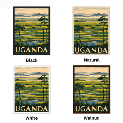 Uganda Vintage Travel Poster - Heart of the Pearl of Africa