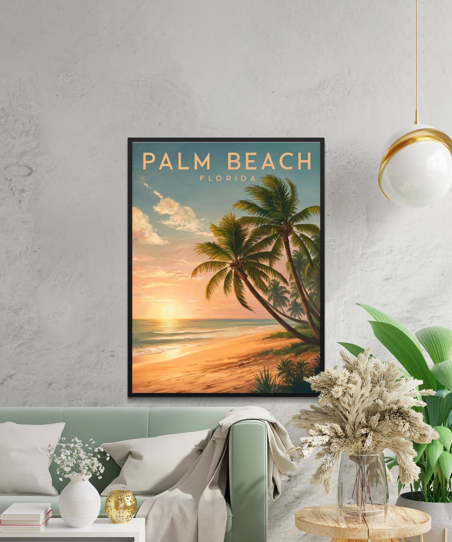 Palm Beach Vintage Travel Poster - Serene Shores