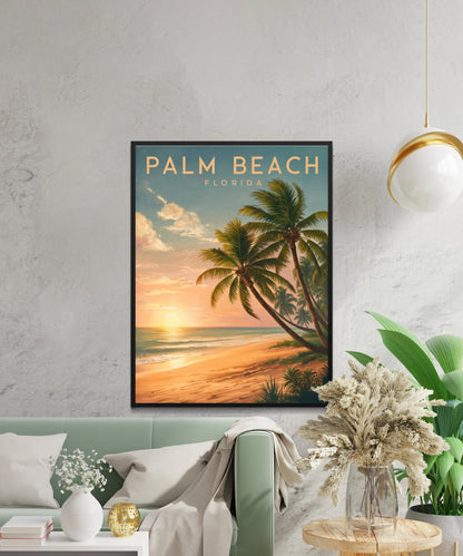 Palm Beach Vintage Travel Poster - Serene Shores