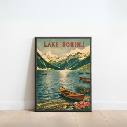 Lake Bohinj Vintage Travel Poster