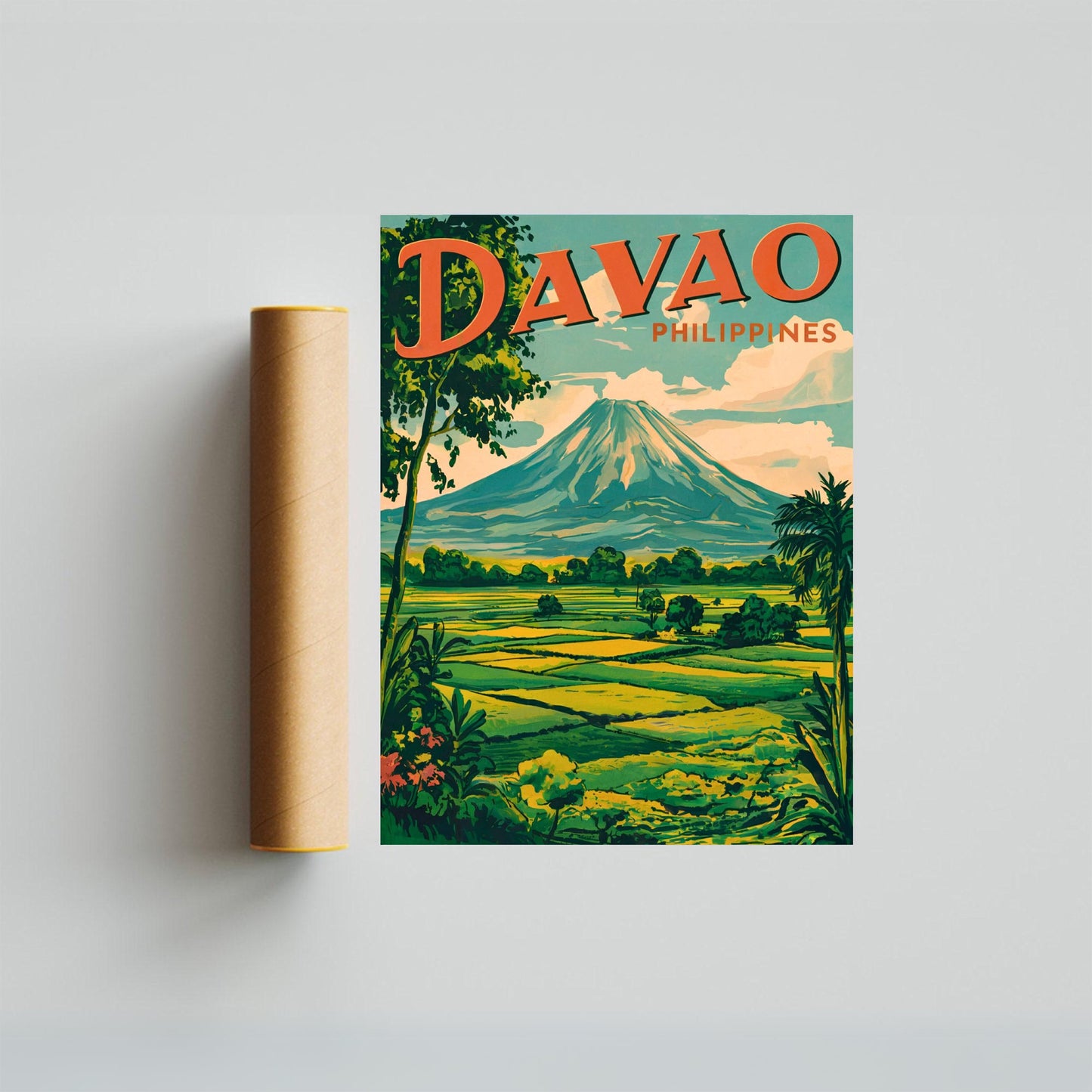 Davao Vintage Travel Poster - Gateway to Mindanao's Wonders