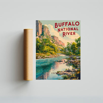 Buffalo River Vintage Travel Poster - National River