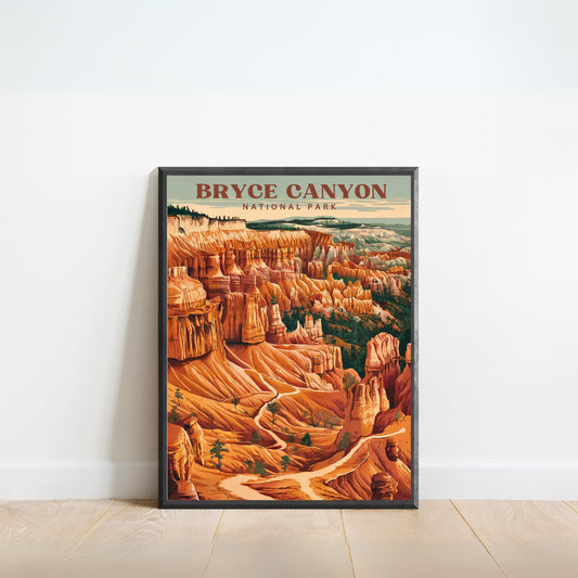 Bryce Canyon Vintage Travel Poster - Nature's Rock Formations