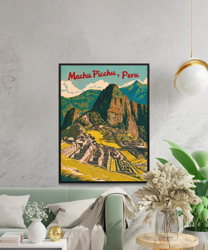 Machu Picchu Vintage Travel Poster - Lost City of the Andes