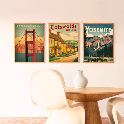 Cotswolds Vintage Travel Poster