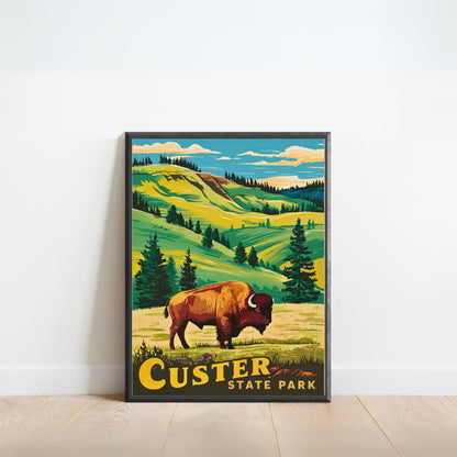 Custer State Park Vintage Travel Poster