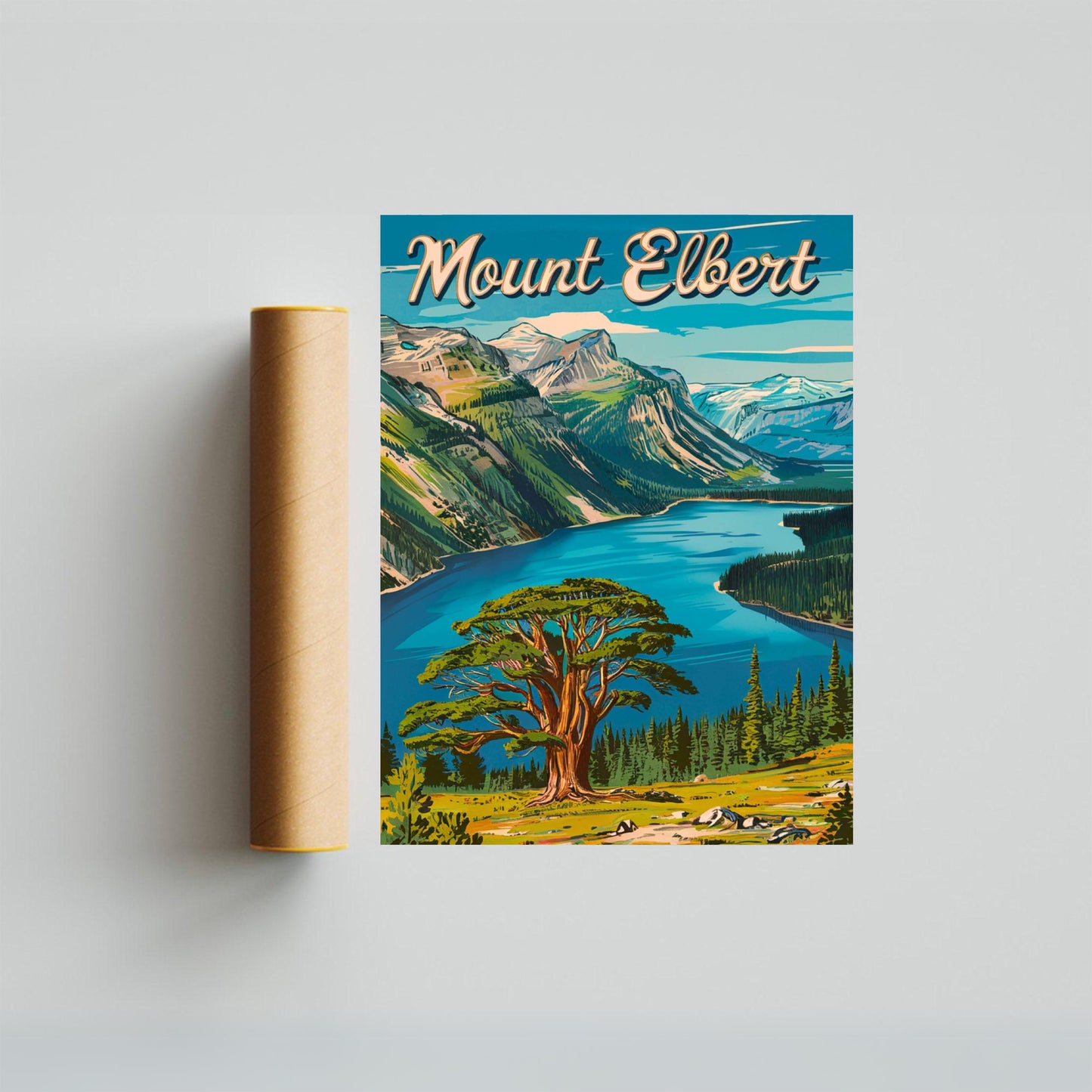 Mount Elbert Vintage Travel Poster