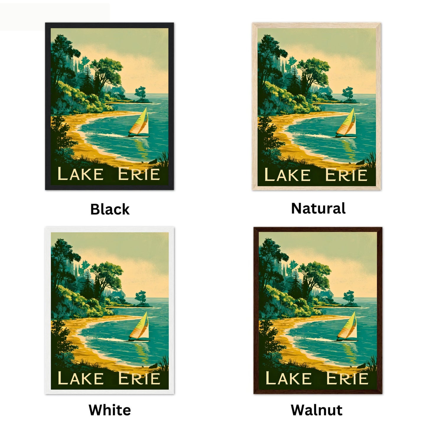 Lake Erie Vintage Travel Poster