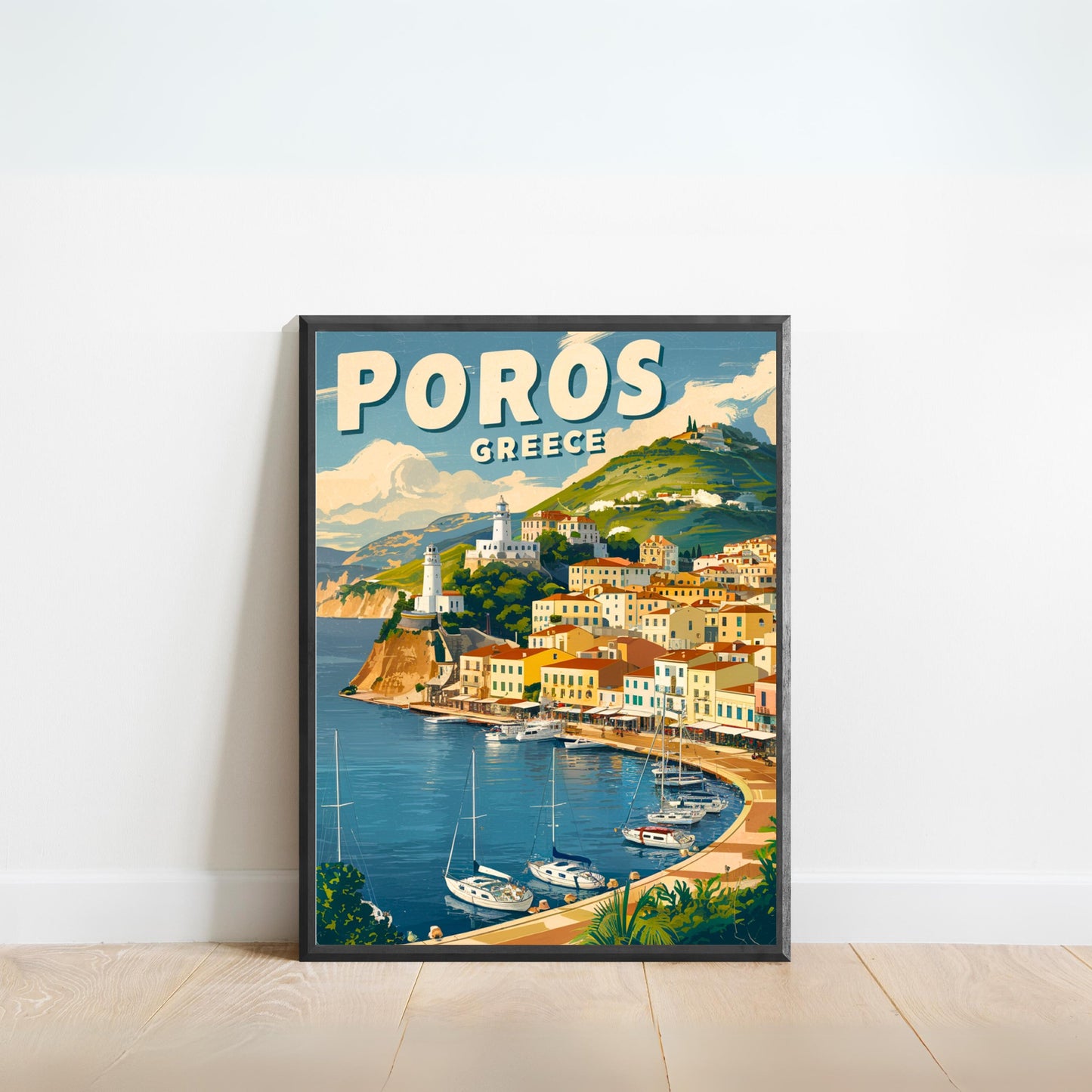 Poros Vintage Travel Poster