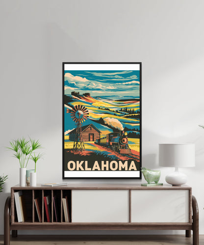 Oklahoma Vintage Travel Poster