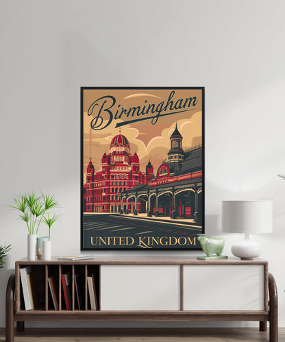 Birmingham Vintage Travel Poster -  Historic Canals