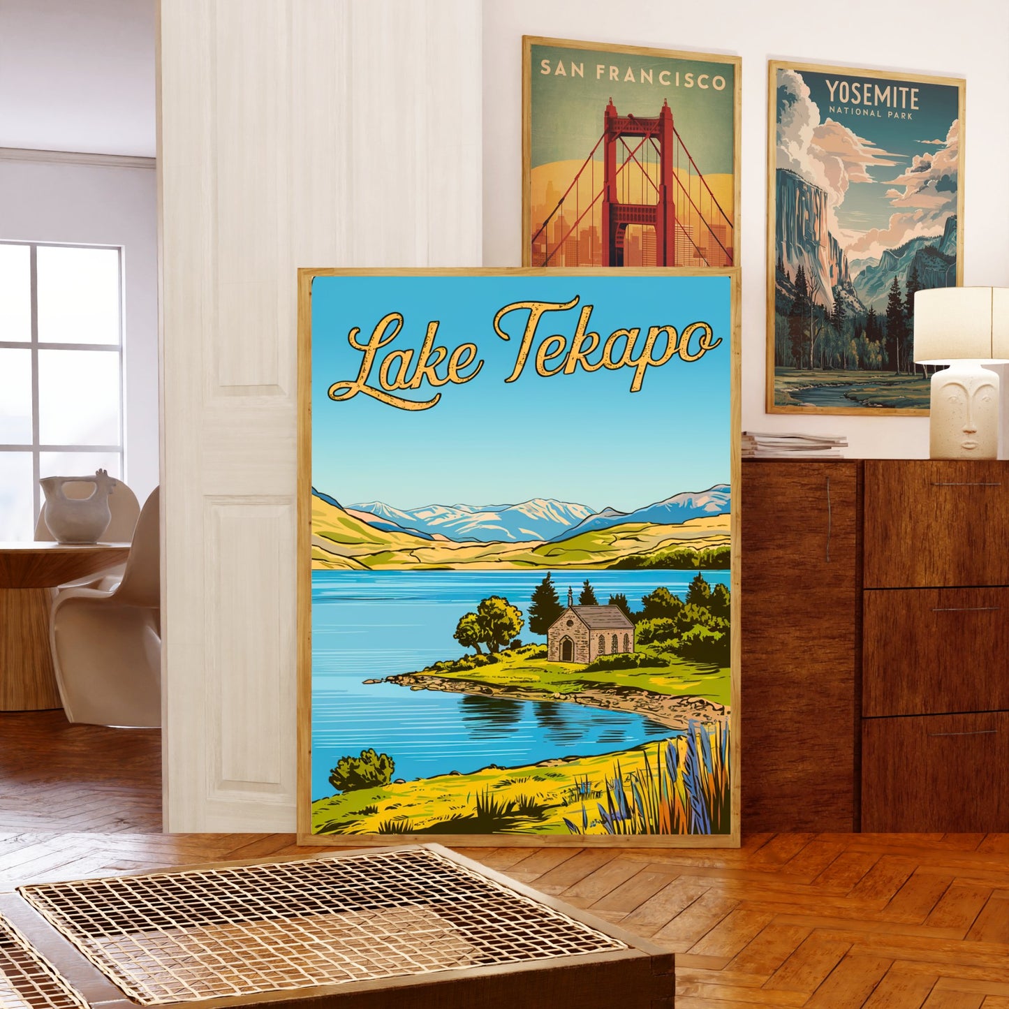 Lake Tekapo Vintage Travel Poster - Peaceful Haven